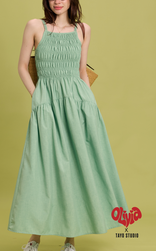 OLIVIA DRESS - PISTACHIO