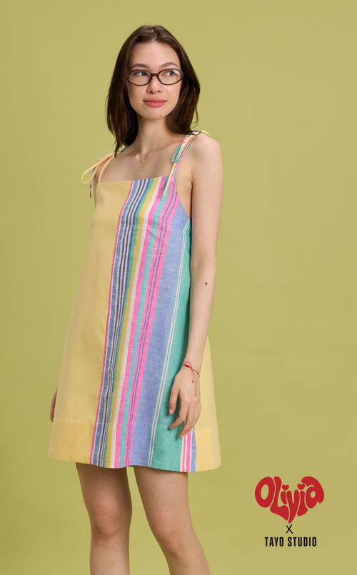 BEATRICE DRESS - BUTTER COMBI
