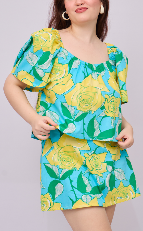 VANIA TOP - RETRO FLORALS