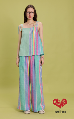 DATU PANTS - MULTICOLOR LINEN STRIPES