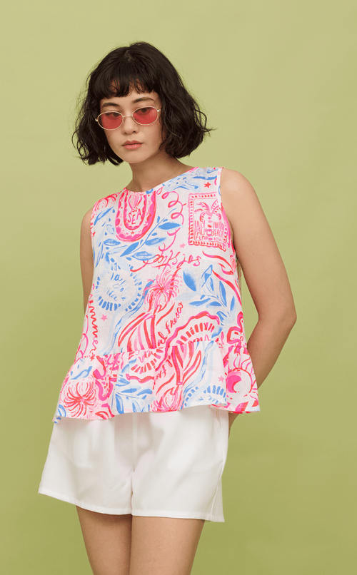 ROSANNA SET - NEON TROPICAL LINEN