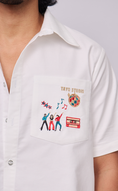 PINO TOP -  WHITE OXFORD w/ DISCO EMBRO