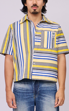 SULTAN SHIRT - BLUE AND YELLOW STRIPES