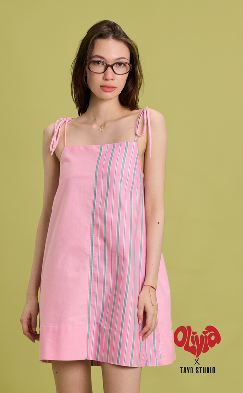 BEATRICE DRESS - SOFT PINK COMBI