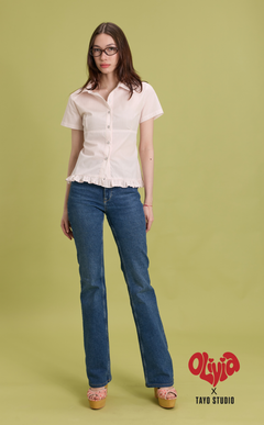LIV TOP - PINK WHITE STRIPES