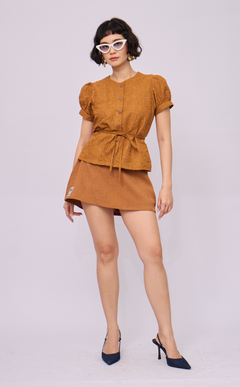 CELINE TOP - CINNAMON EYELET