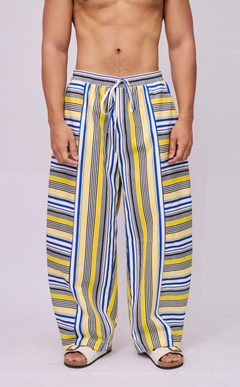 GOMEZ PANTS - BLUE AND YELLOW STRIPES