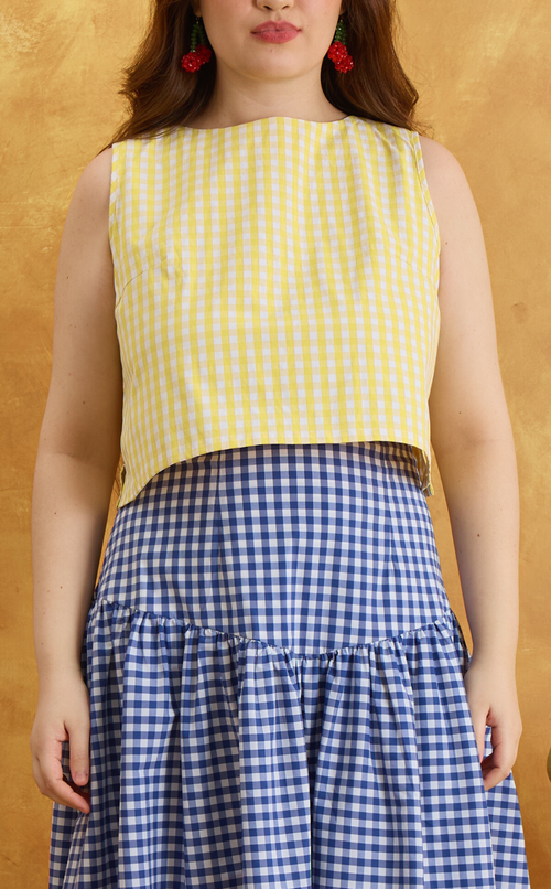 MARTINA TOP - YELLOW GINGHAM
