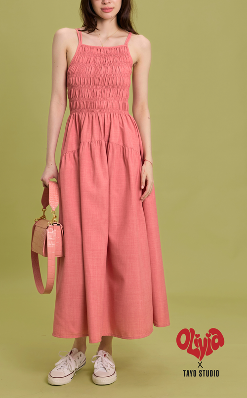 OLIVIA DRESS - SALMON