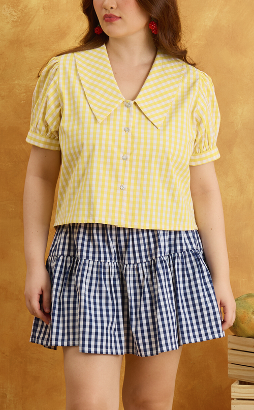 DANI TOP - YELLOW GINGHAM