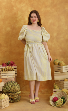 MARIKIT DRESS - YELLOW MICRO PLAID Shop.TayoStudio