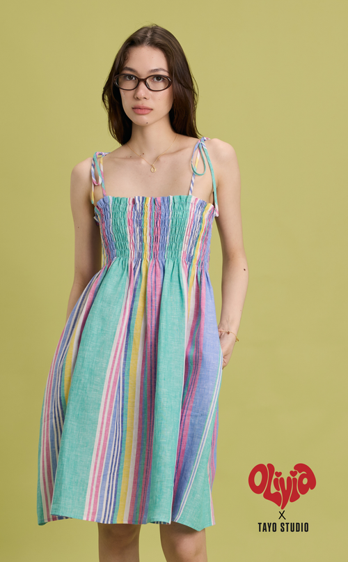 OLI DRESS - MULTICOLOR STRIPES