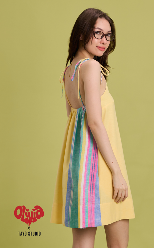 BEATRICE DRESS - BUTTER COMBI
