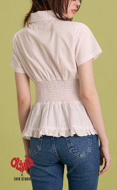 LIV TOP - PINK WHITE STRIPES