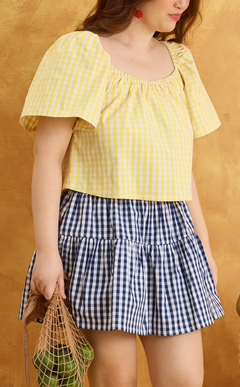 VANIA TOP - YELLOW GINGHAM Shop.TayoStudio