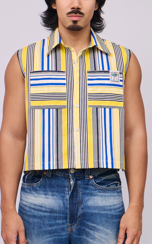 NANO SHIRT - BLUE AND YELLOW STRIPES