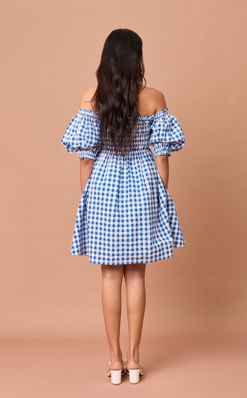 ADORA DRESS - BLUE GINGHAM