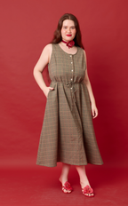 ALMA DRESS - HOUNDSTOOTH PLAID