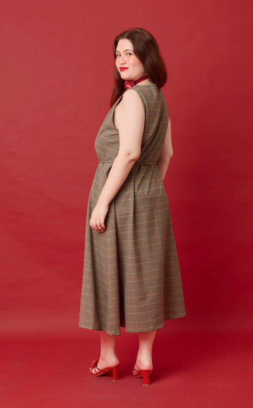 ALMA DRESS - HOUNDSTOOTH PLAID