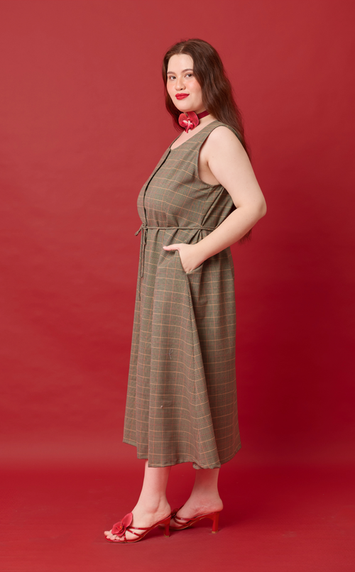 ALMA DRESS - HOUNDSTOOTH PLAID