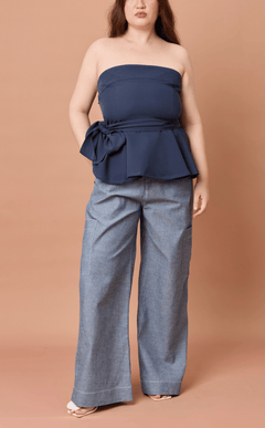 ALON PANTS -  DENIM LINEN