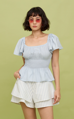 AZUL SHORTS - WHITE NAUTICAL STRIPES