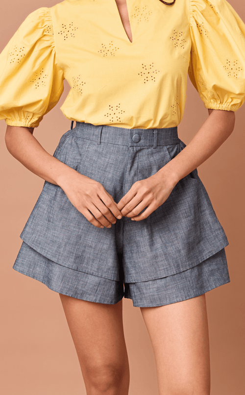 AZUL SHORTS - DENIM CHAMBRAY