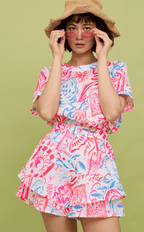 AZUL SHORTS - NEON TROPICAL LINEN