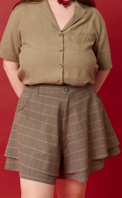 AZUL SHORTS - HOUNDSTOOTH PLAID