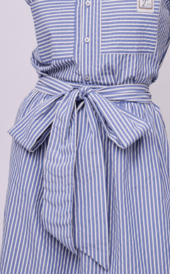 AGNES SKIRT - BLUE STRIPES SEERSUCKER
