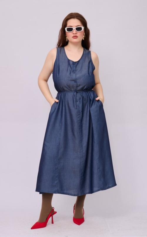 ALMA DRESS - SOFT DENIM CHAMBRAY