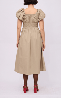 AMELIE DRESS - TAUPE POPLIN
