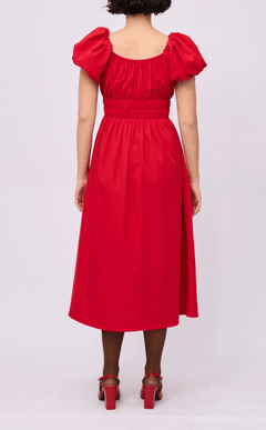 AMELIE DRESS - RED POPLIN