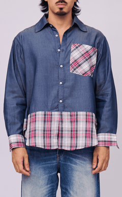 ANDRES SHIRT - COMBI DENIM ROSAS