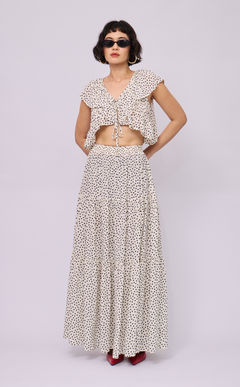 BLAIR CAPELET - WHITE MICRO POLKA
