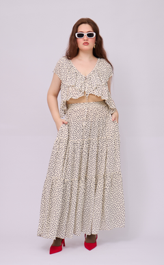 BLAIR CAPELET - WHITE MICRO POLKA