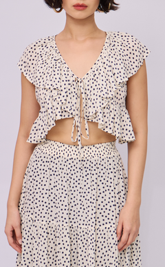 BLAIR CAPELET - WHITE MICRO POLKA