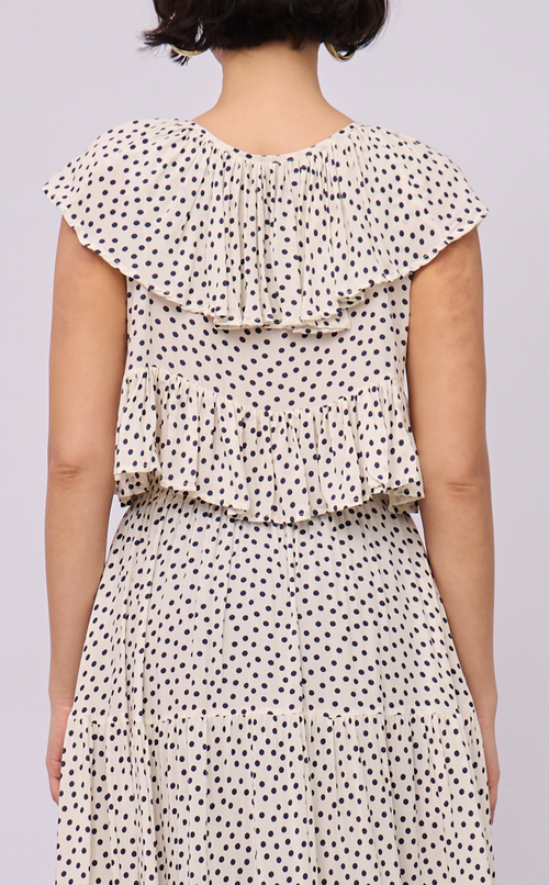 BLAIR CAPELET - WHITE MICRO POLKA
