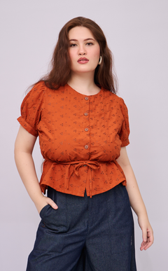 CELINE TOP - PUMPKIN EYELET