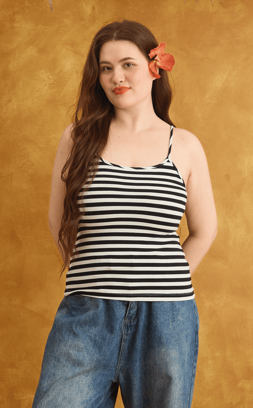 CASSIE TOP - WHITE STRIPES