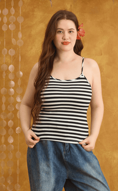 CASSIE TOP - WHITE STRIPES