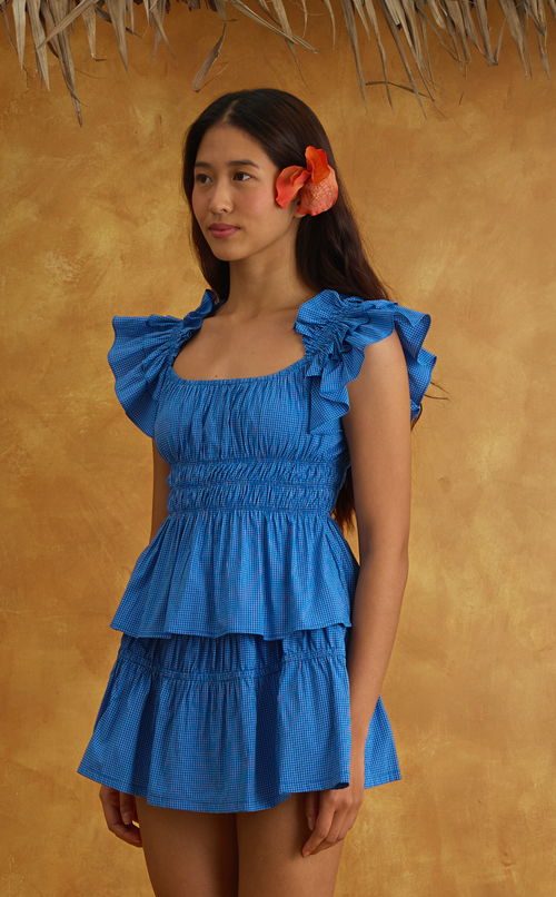 COSETTE SKORT - BLUE GRID