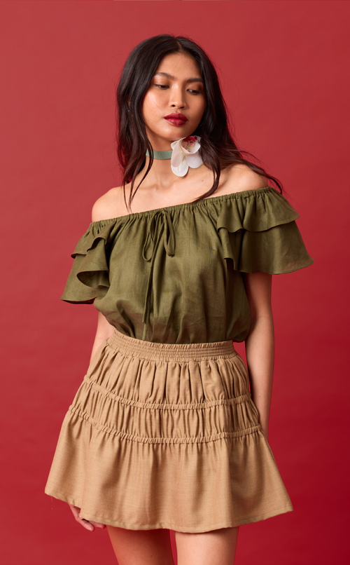 COSETTE SKORT - BROWN WOOL