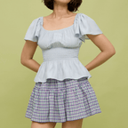 STACY SKORT - PURPLE GREEN MICROPLAID