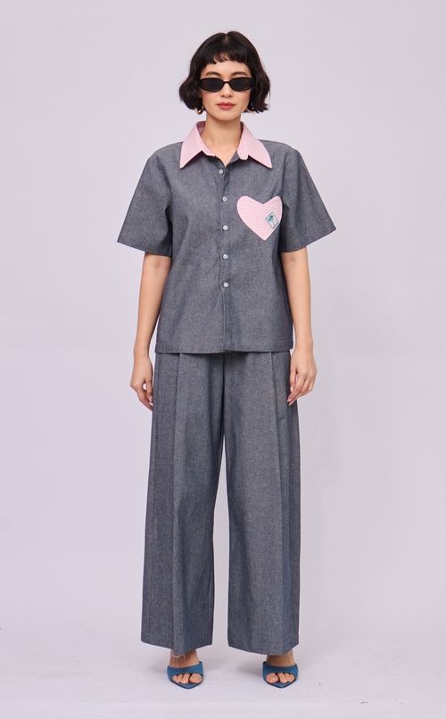 RANDY PANTS - GRAY DENIM CHAMBRAY