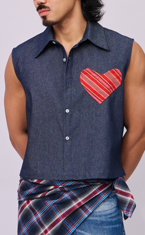 NANO SHIRT - DENIM WITH HEART