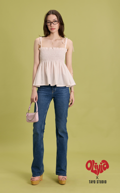 OLI TOP - PINK WHITE STRIPES
