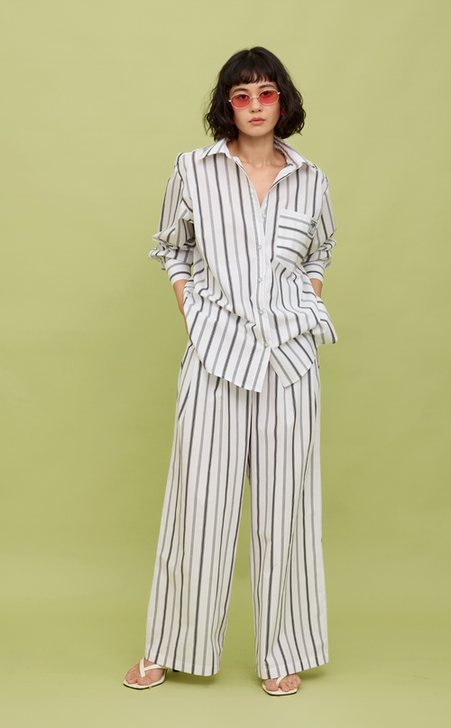 DATU PANTS - BLACK AND WHITE STRIPES