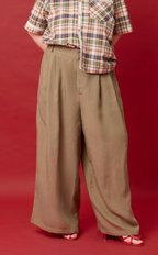 DATU PANTS - OLIVE BANANA LINEN