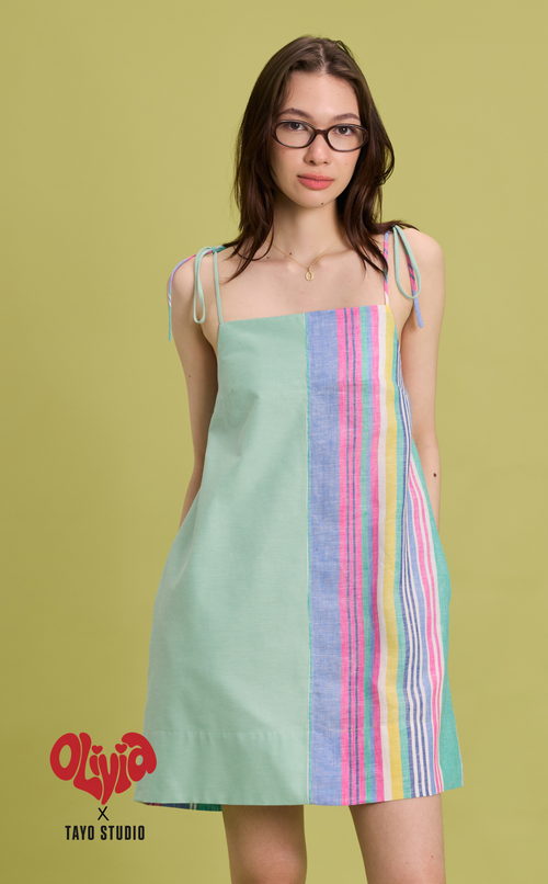 BEATRICE DRESS - PISTACHIO COMBI